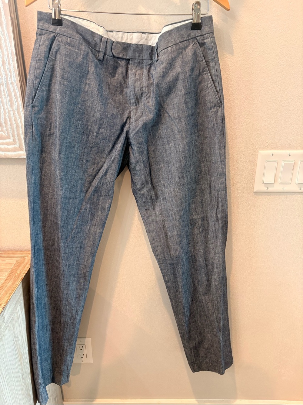 J. Crew Chambray-Style Men’s Dress Pants in Blue